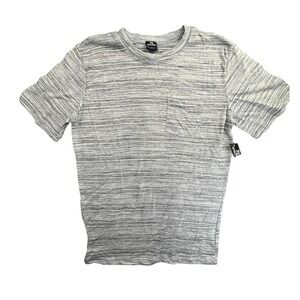 Revolution T-Shirt Women Medium Gray Space Dye Pocket Tee Short Sleeve Knit Top